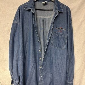 House of Blues Las Vegas Blue Denim Shirt with Embroidered Logo